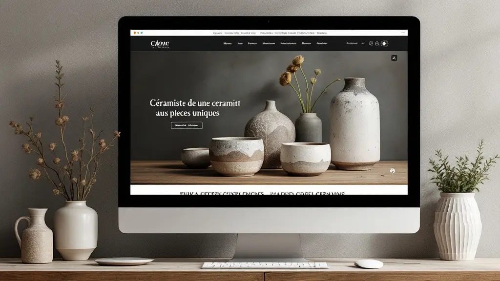 Site de vente en ligne d'une céramiste aux pièces uniques