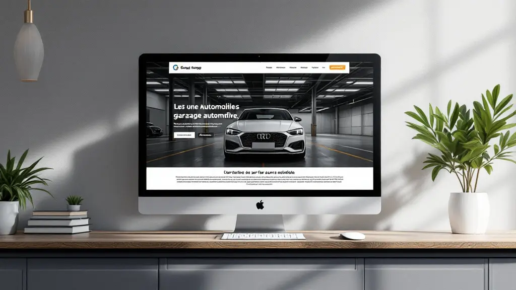 Site vitrine d'un garage automobile, visibilité locale en prime